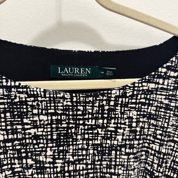 Lauren Ralph Lauren Quiet Luxury Black White Sheath Career Work Wedding Dress 14 - Picture 5 of 11